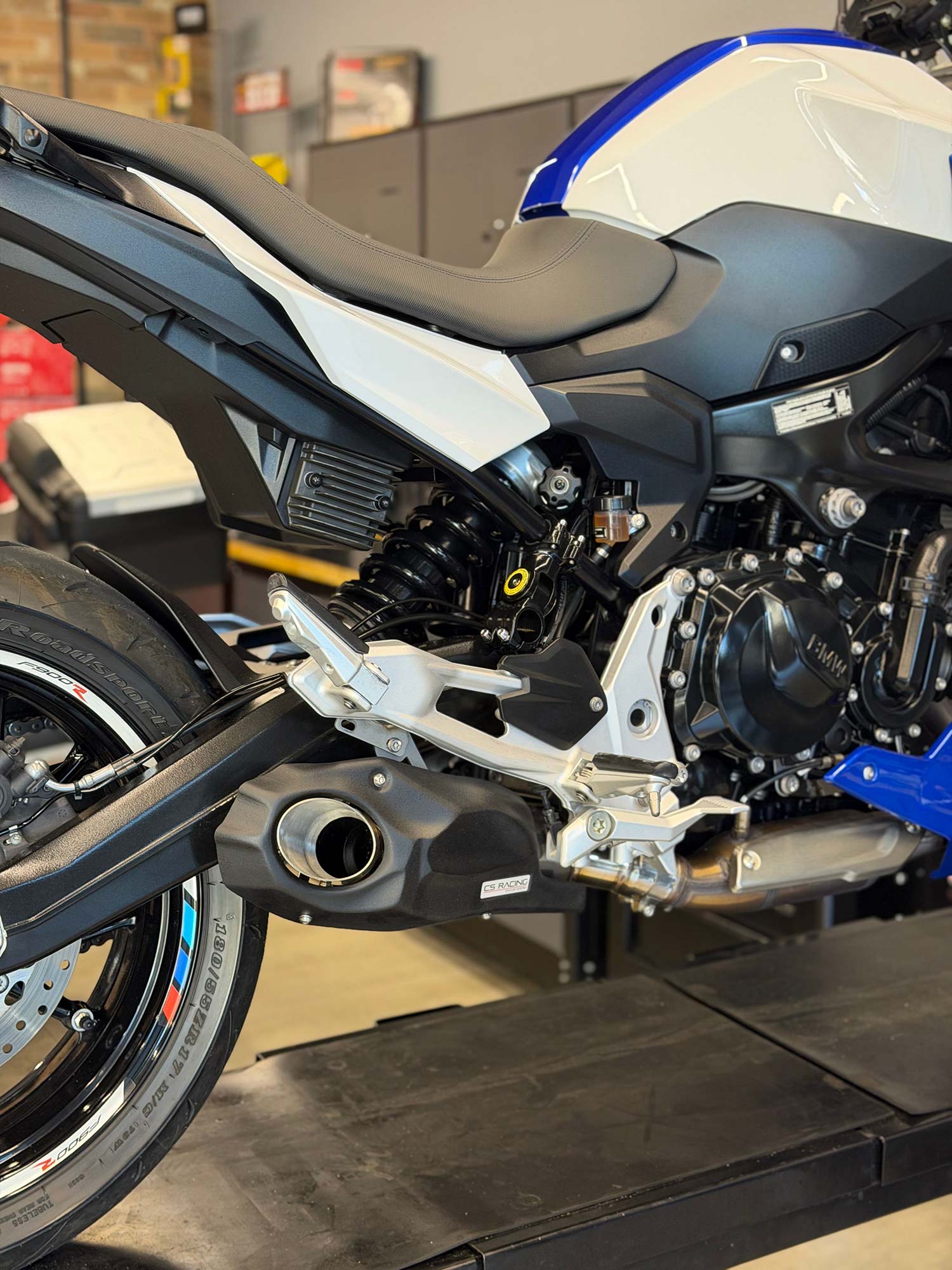 2019-26 BMW F900R | F900XR CS Racing Slip-on Exhaust | Muffler + dB Killer - Non-decat