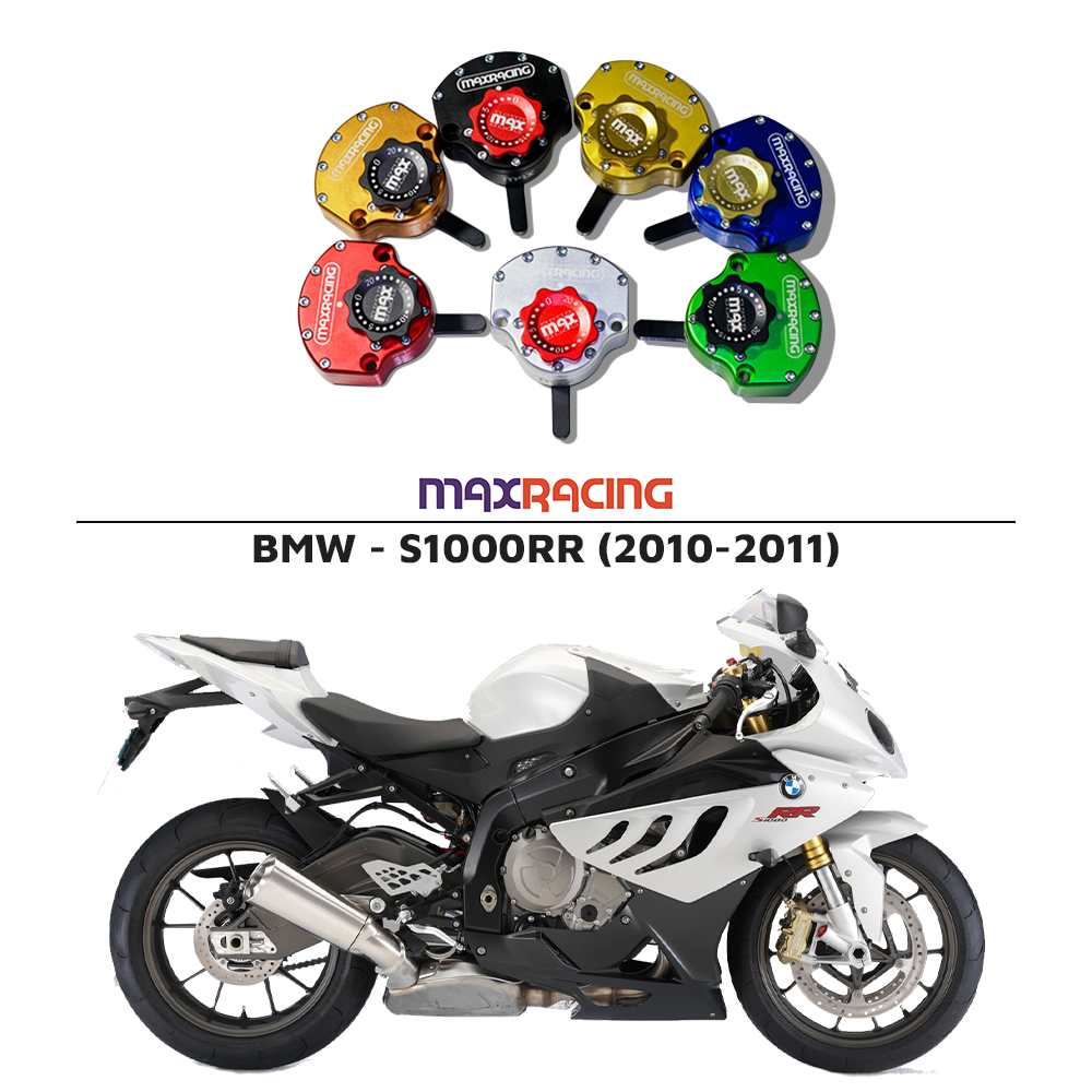 MaxRacing MAX20 Steering Damper - BMW - S1000RR (2010-2011) Base Color: Black Regulator Color: Black