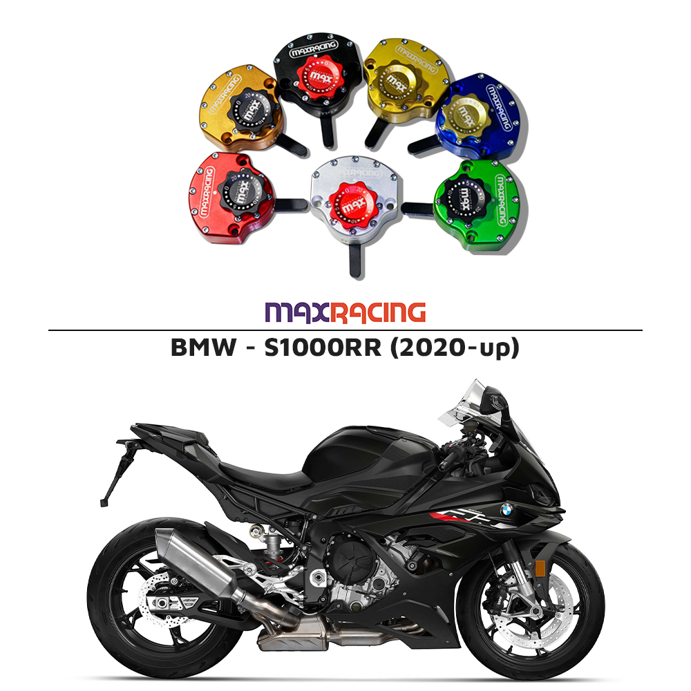 MaxRacing MAX20 Steering Damper - BMW - S1000RR (2020-up) Base Color: Black Regulator Color: Black