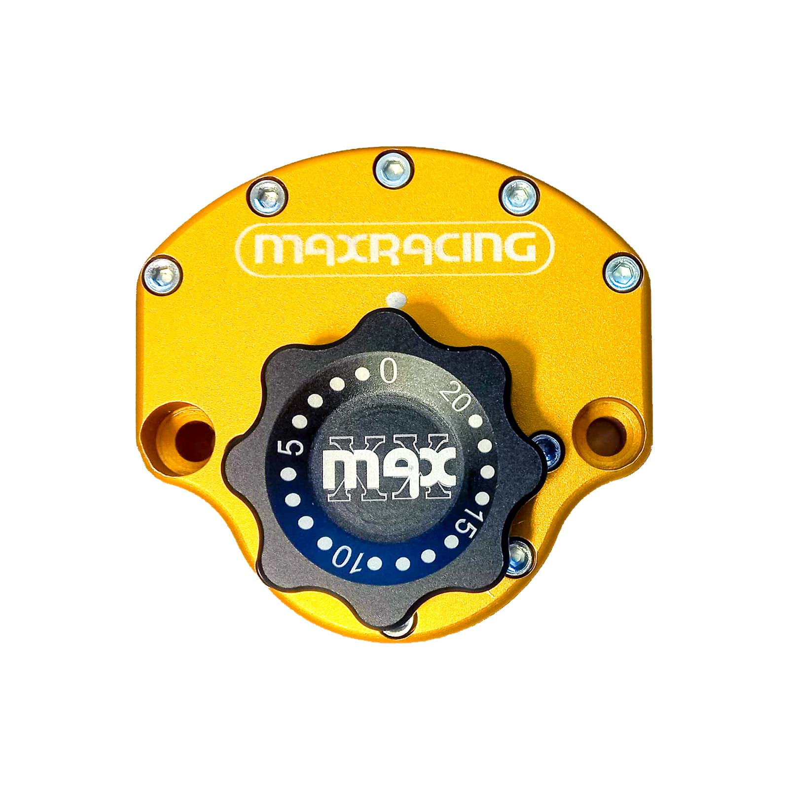 MaxRacing MAX20 Steering Damper - Yamaha - MT-07 Base Color: Gold Regulator Color: Black
