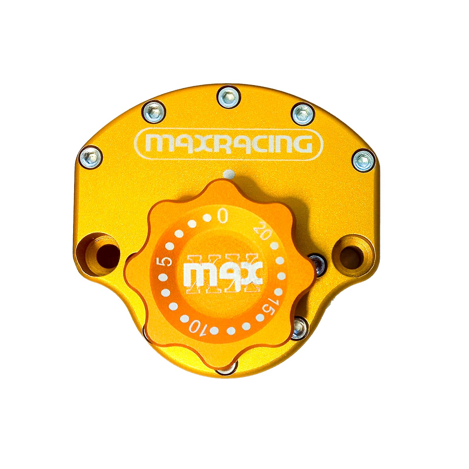 MaxRacing MAX20 Steering Damper - Yamaha - MT-07 Base Color: Gold Regulator Color: Orange