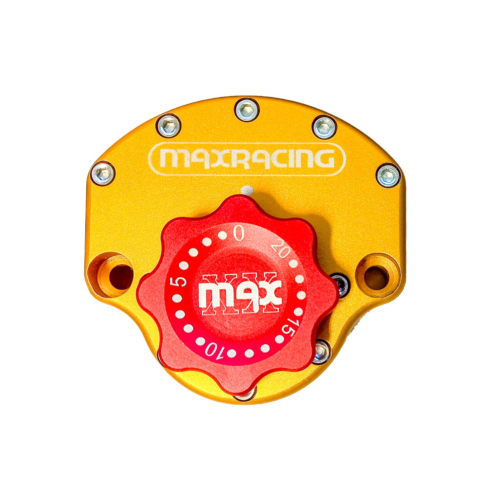 MaxRacing MAX20 Steering Damper - Yamaha - MT-07 Base Color: Gold Regulator Color: Red