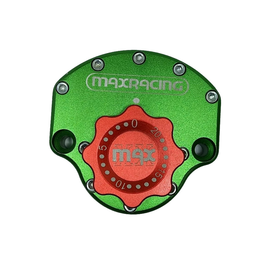 MaxRacing MAX20 Steering Damper - MV Agusta - Brutale 1090 Base Color: Green Regulator Color: Red