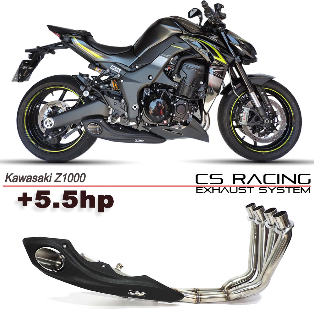 2010-on Kawasaki Z1000 / ZX1000 / 2010-19 Ninja 1000SX CS Racing Full Exhaust | Muffler + Headers + dB Killer (+5.5hp)