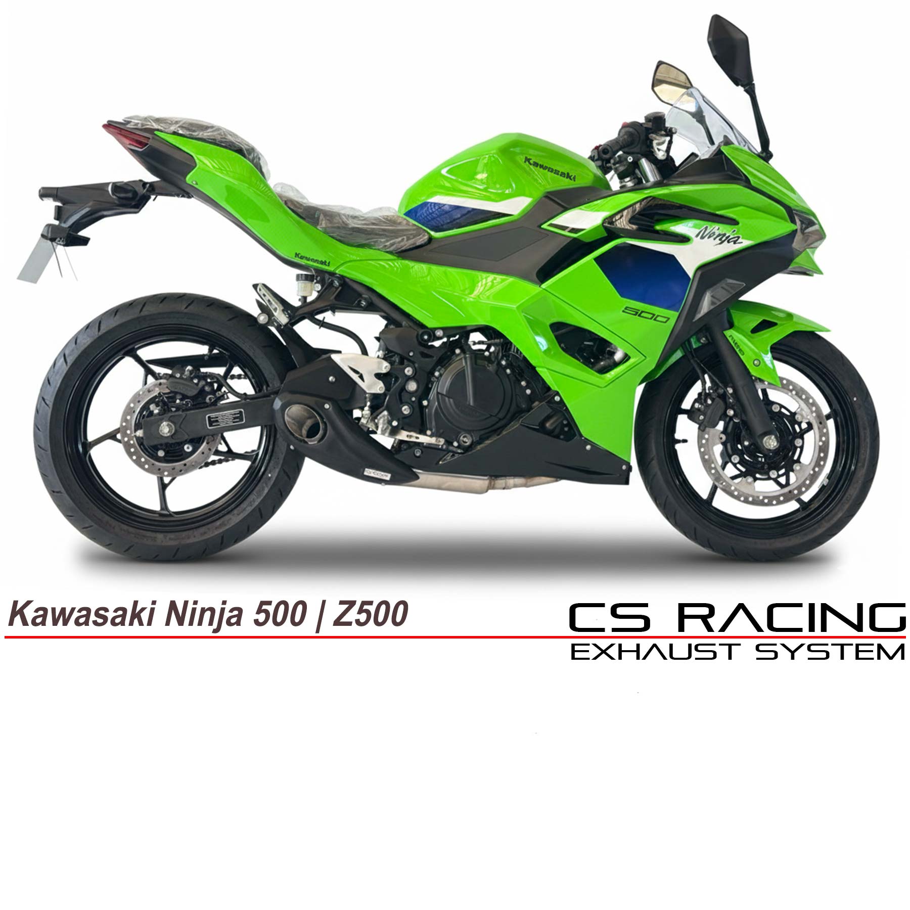 Scarico Slip-on Racing CS Kawasaki Z400 / Ninja 400 dal 2018 in poi + dB Killer (richieste modifiche)