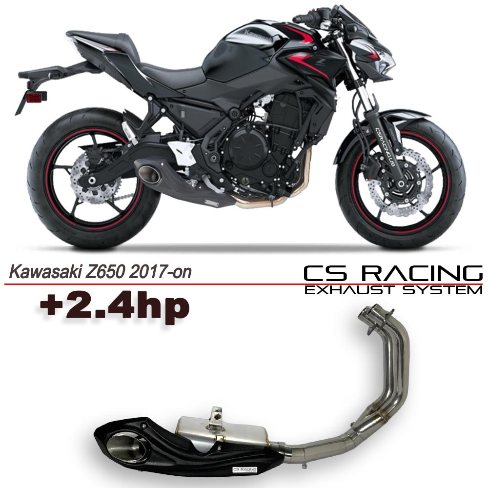 2017-26 Kawasaki Z650 CS Racing Full Exhaust | Muffler + Headers + dB Killer (+2.4hp)