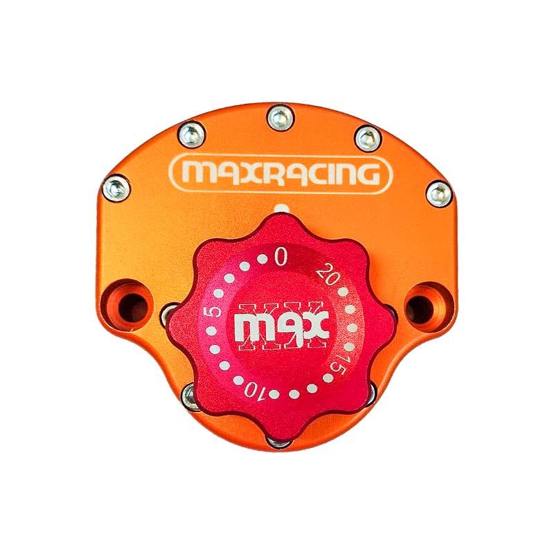 MaxRacing MAX20 Steering Damper - Yamaha - MT-07 Base Color: Orange Regulator Color: Red