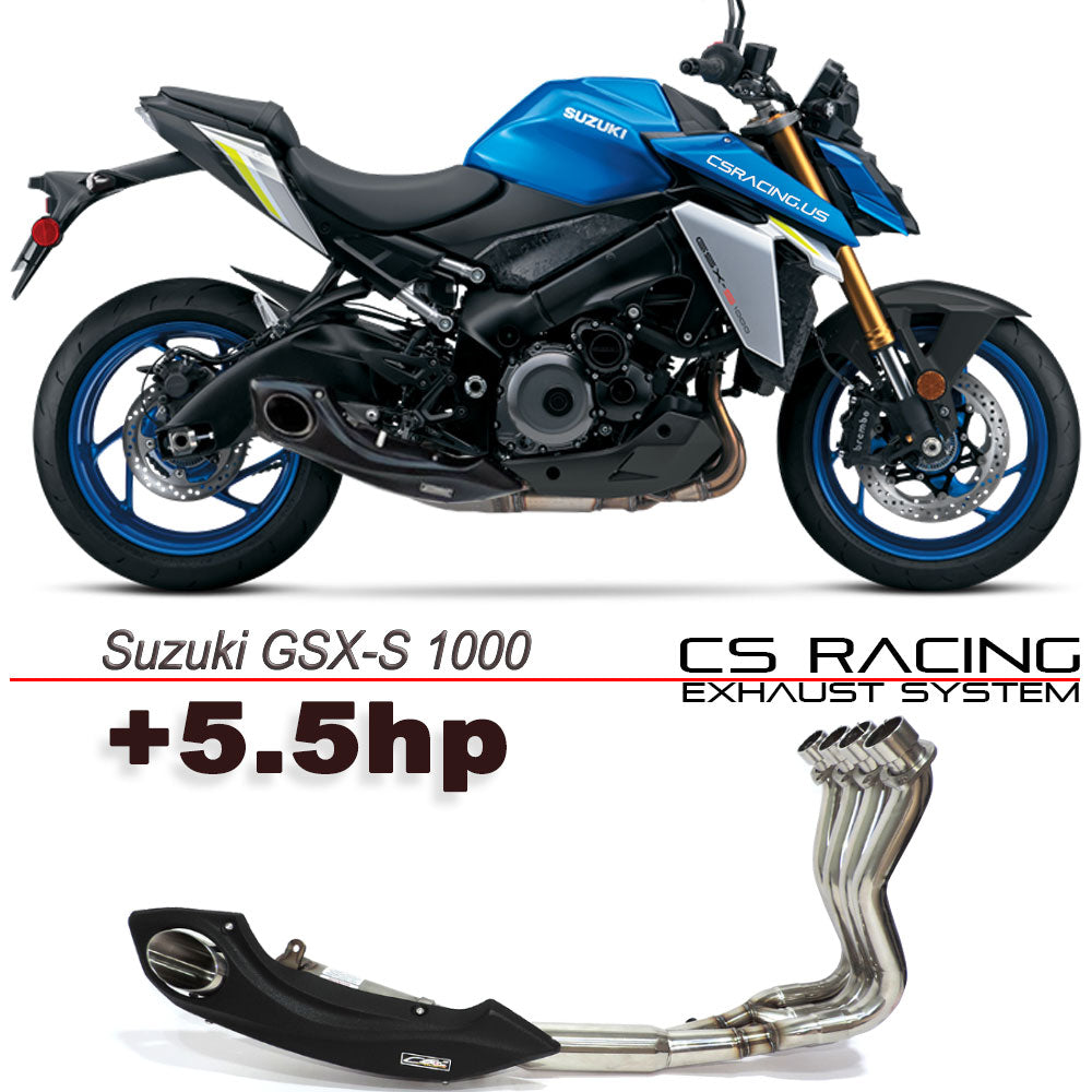 2021-up Suzuki GSX-S 1000 / GT+ CS Racing Full Exhaust | Muffler + Headers + dB Killer (+5.5hp) - CS Racing Exhaust