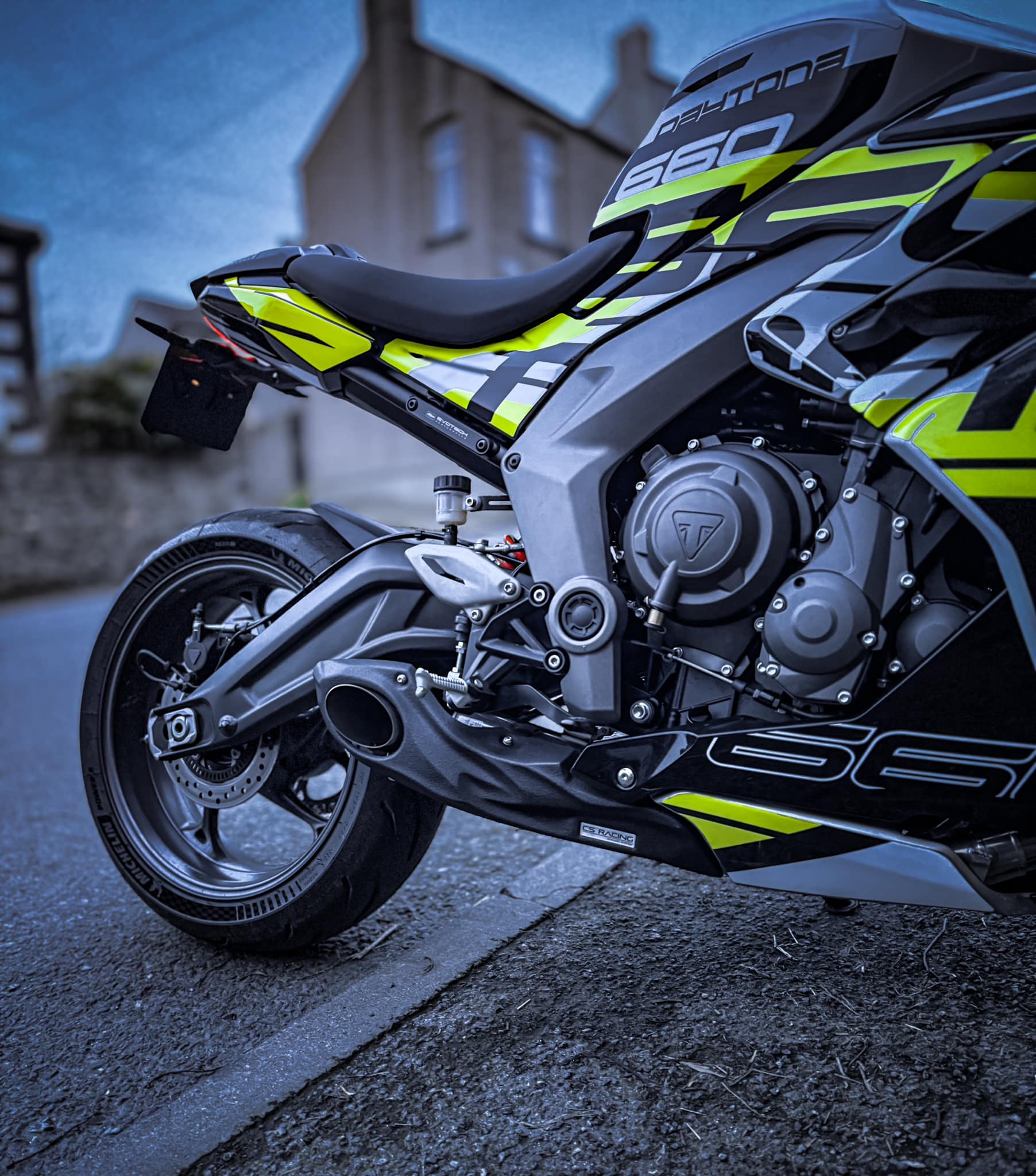 2024-on Triumph Daytona 660 CS Racing Full Exhaust | Muffler + dB Killer