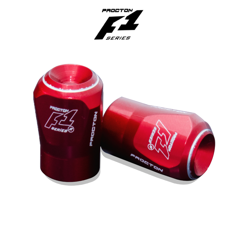 Procton Valve Stem Caps (Pair) - Universal Color: Red