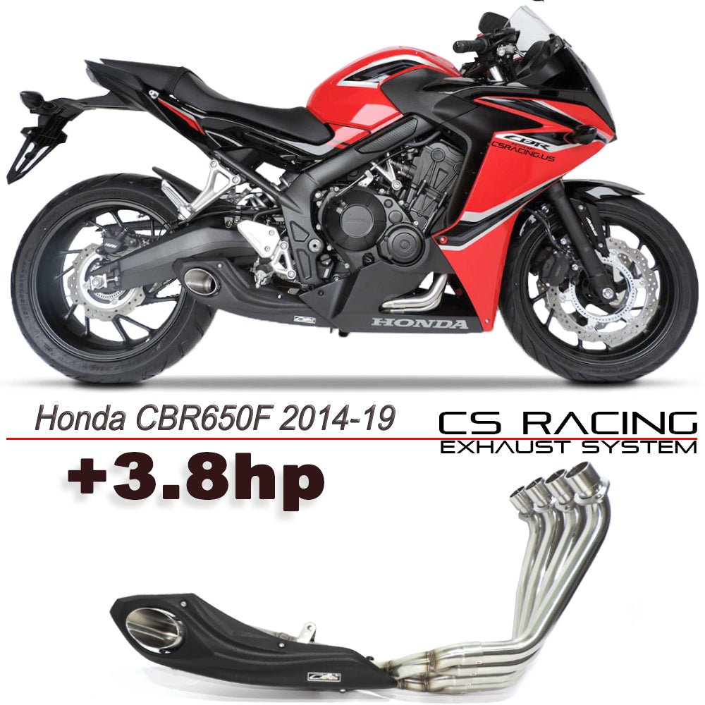 2014-19 Honda CBR650F CS Racing Full Exhaust | Muffler + Headers + dB Killer (+3.8hp) - CS Racing Exhaust