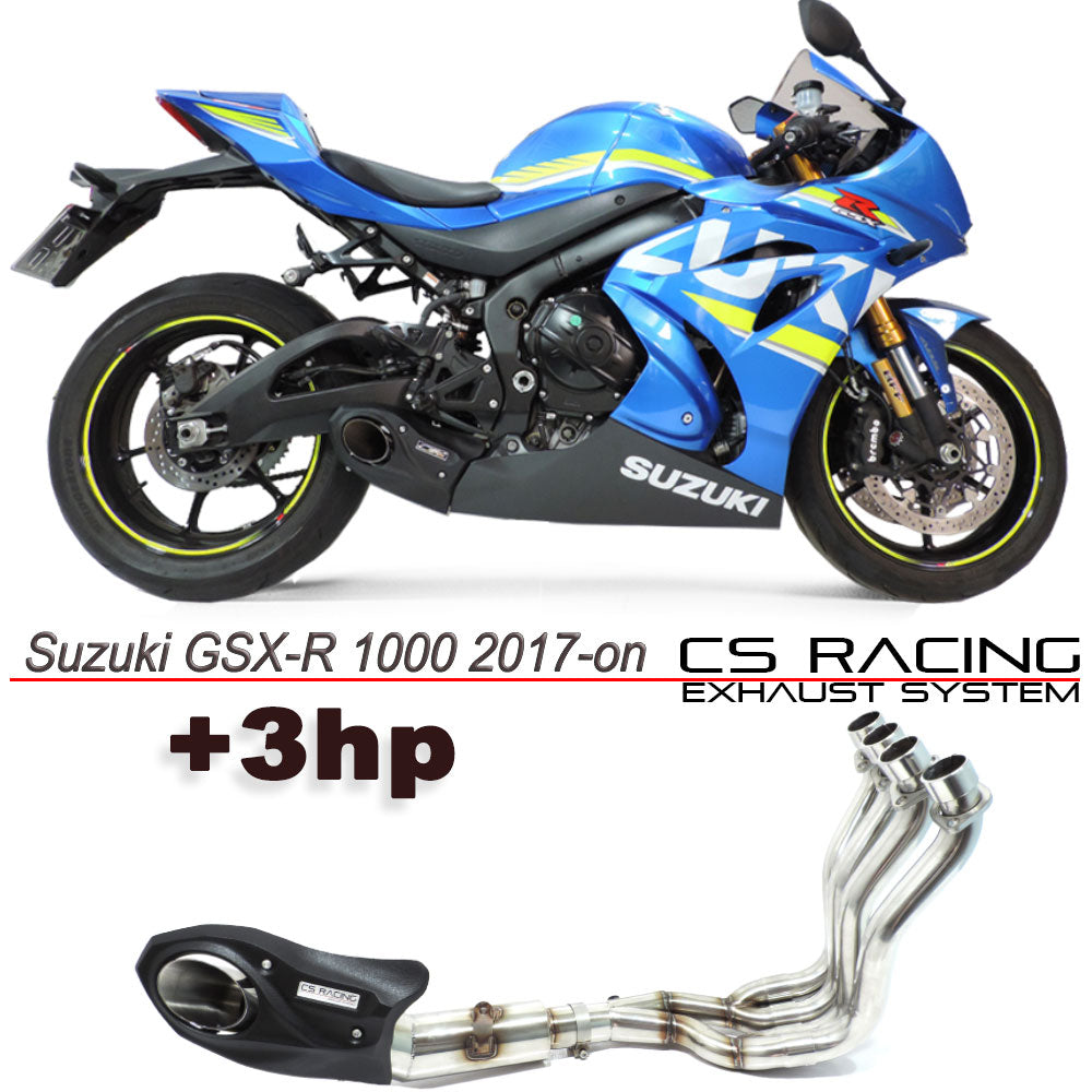 2017-24 Suzuki GSX-R 1000 CS Racing Full Exhaust | Muffler + Headers + dB Killer (+3hp) - CS Racing Exhaust