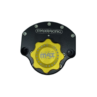 MaxRacing MAX10 Steering Damper - Kawasaki - Versys 300 - Fat Bar Base Color: Black Regulator Color: Gold