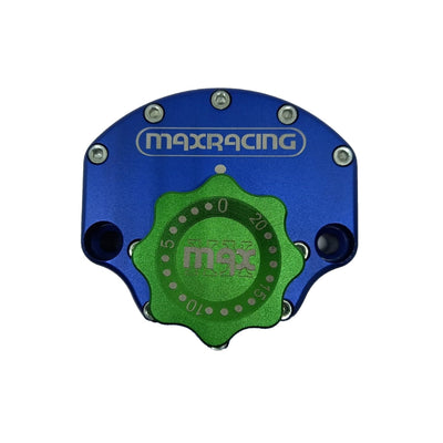 MaxRacing MAX20 Steering Damper - Suzuki - GSX-S 1000 A / F/ FA (2021 and Newer) Base Color: Blue Regulator Color: Green