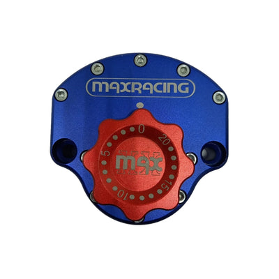 MaxRacing MAX20 Steering Damper - Suzuki - GSX-S 1000 A / F/ FA (2021 and Newer) Base Color: Blue Regulator Color: Red