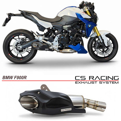 2019-26 BMW F900R | F900XR CS Racing Slip-on Exhaust | Muffler + dB Killer - Non-decat