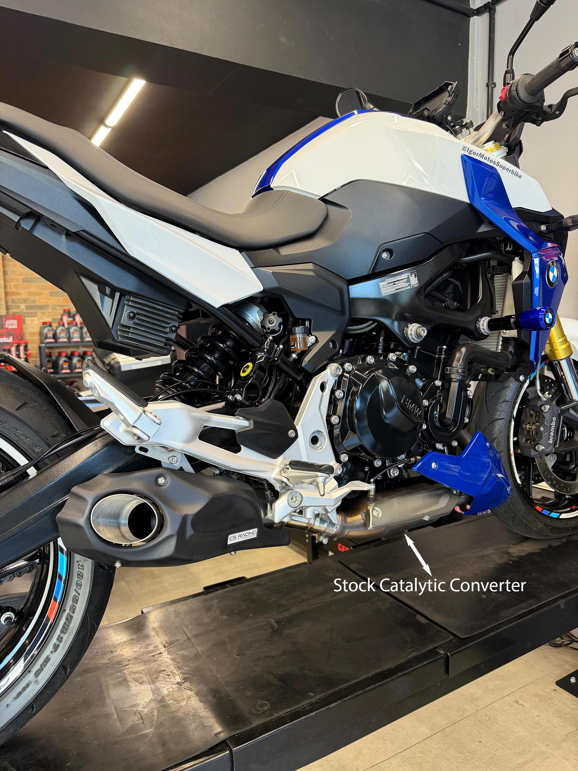 2019-26 BMW F900R | F900XR CS Racing Slip-on Exhaust | Muffler + dB Killer - Non-decat