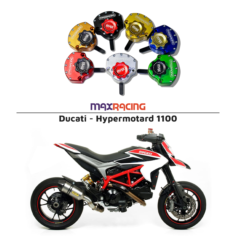 MaxRacing MAX20 Steering Damper - Ducati - Hypermotard 1100 Base Color: Black Regulator Color: Black