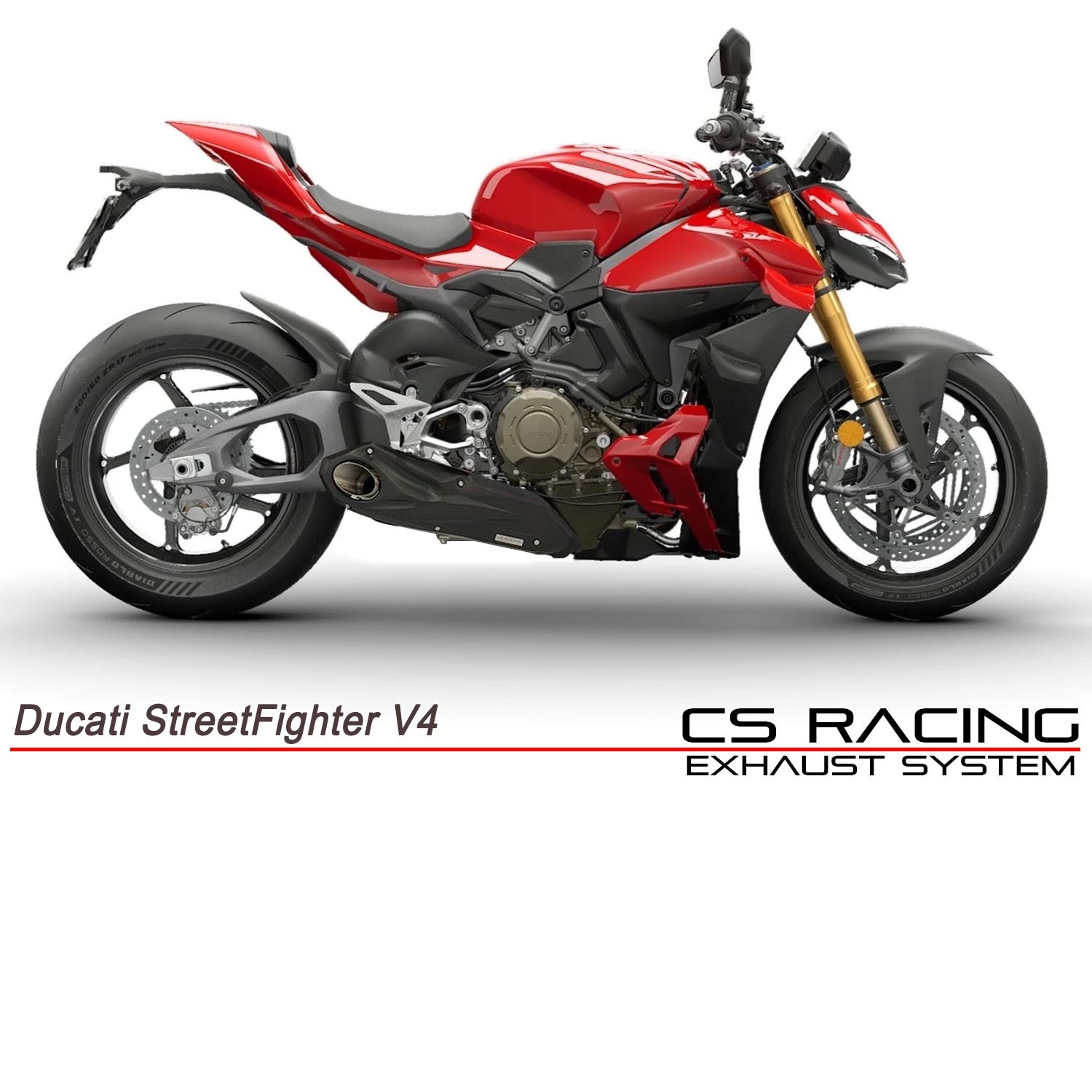 2025-on Ducati StreetFighter V4 V4S CS Racing Slip-on Exhaust | Muffler + dB Killer