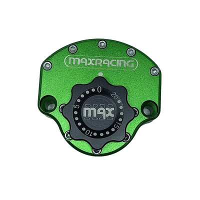 MaxRacing MAX20 Steering Damper - Suzuki - GSX-S 1000 A / F/ FA (2021 and Newer) Base Color: Green Regulator Color: Black