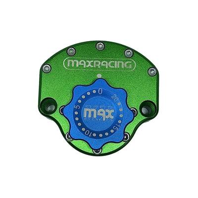 MaxRacing MAX20 Steering Damper - Yamaha - YZF R6 (2005 and Older) Base Color: Green Regulator Color: Blue