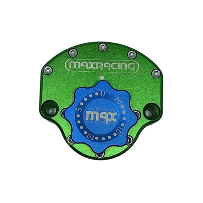 MaxRacing MAX20 Steering Damper - Kawasaki - Z650 (2022-up) Base Color: Green Regulator Color: Blue