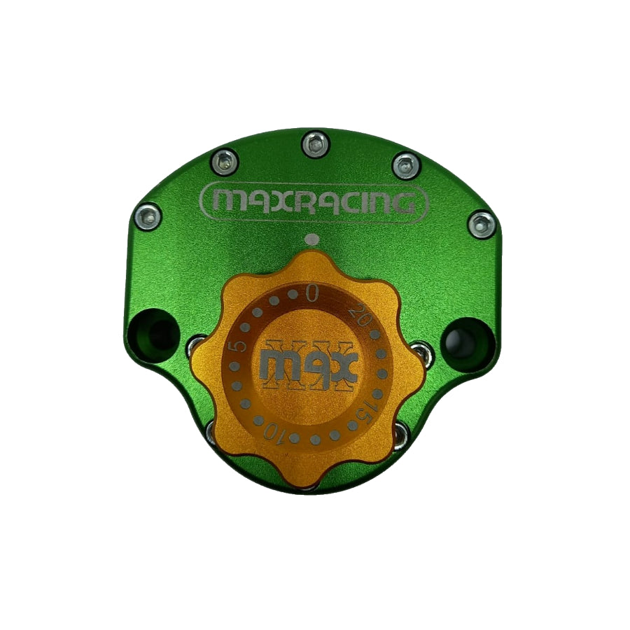 MaxRacing MAX20 Steering Damper - Kawasaki - Z650 (2022-up) Base Color: Green Regulator Color: Orange