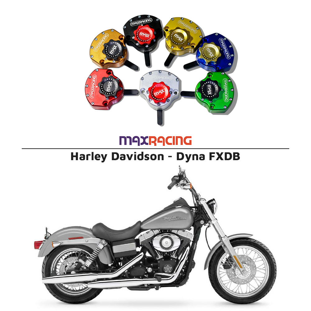 MaxRacing MAX20 Steering Damper - Harley Davidson - Dyna FXDB Base Color: Black Regulator Color: Black