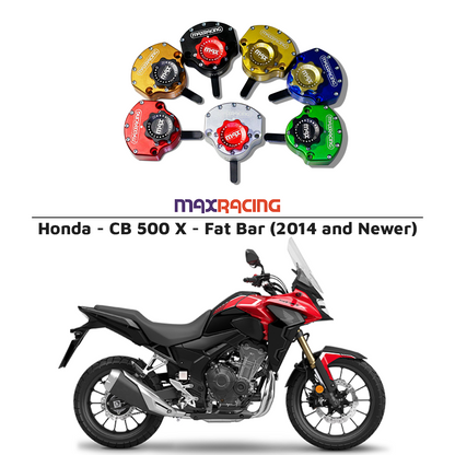 MaxRacing MAX10 Steering Damper - Honda - CB 500 X - Fat Bar (2014 and Newer) Base Color: Black Regulator Color: Black