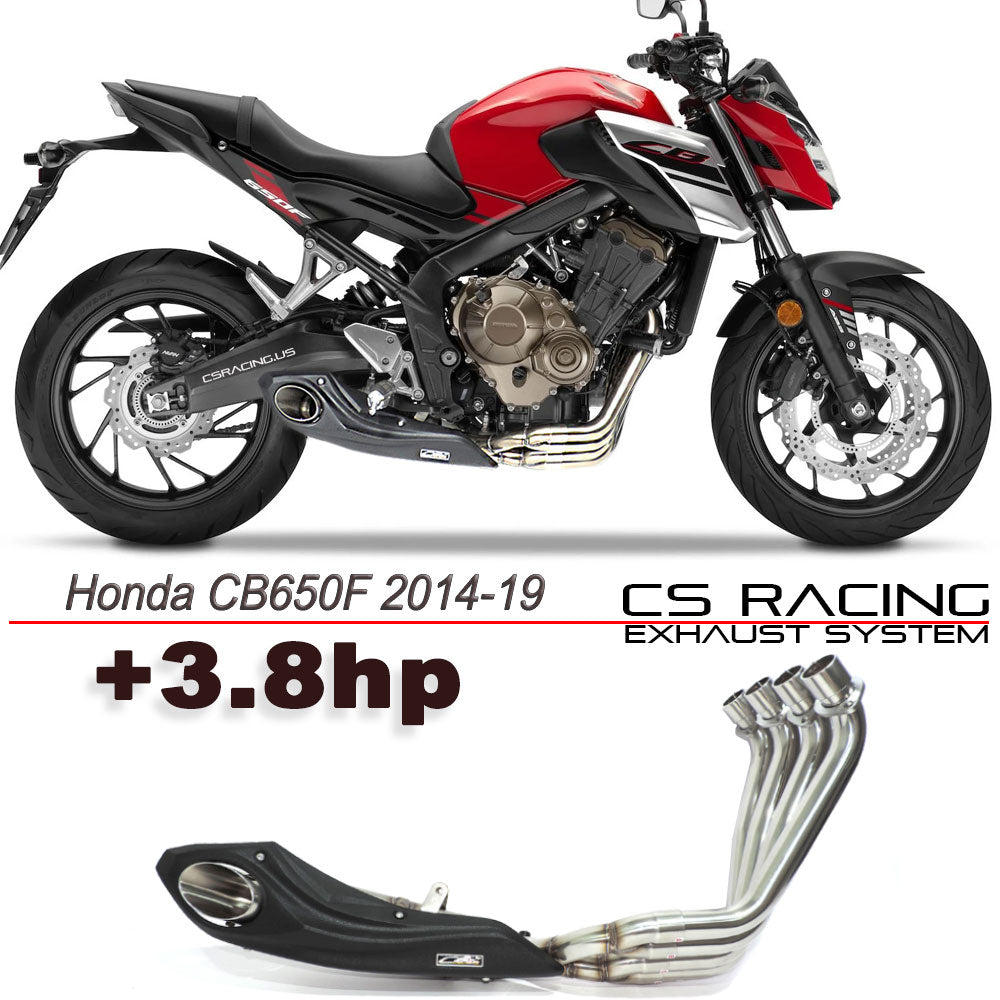 2014-19 Honda CB650F CS Racing Full Exhaust | Muffler + Headers + dB Killer (+3.8hp) - CS Racing Exhaust