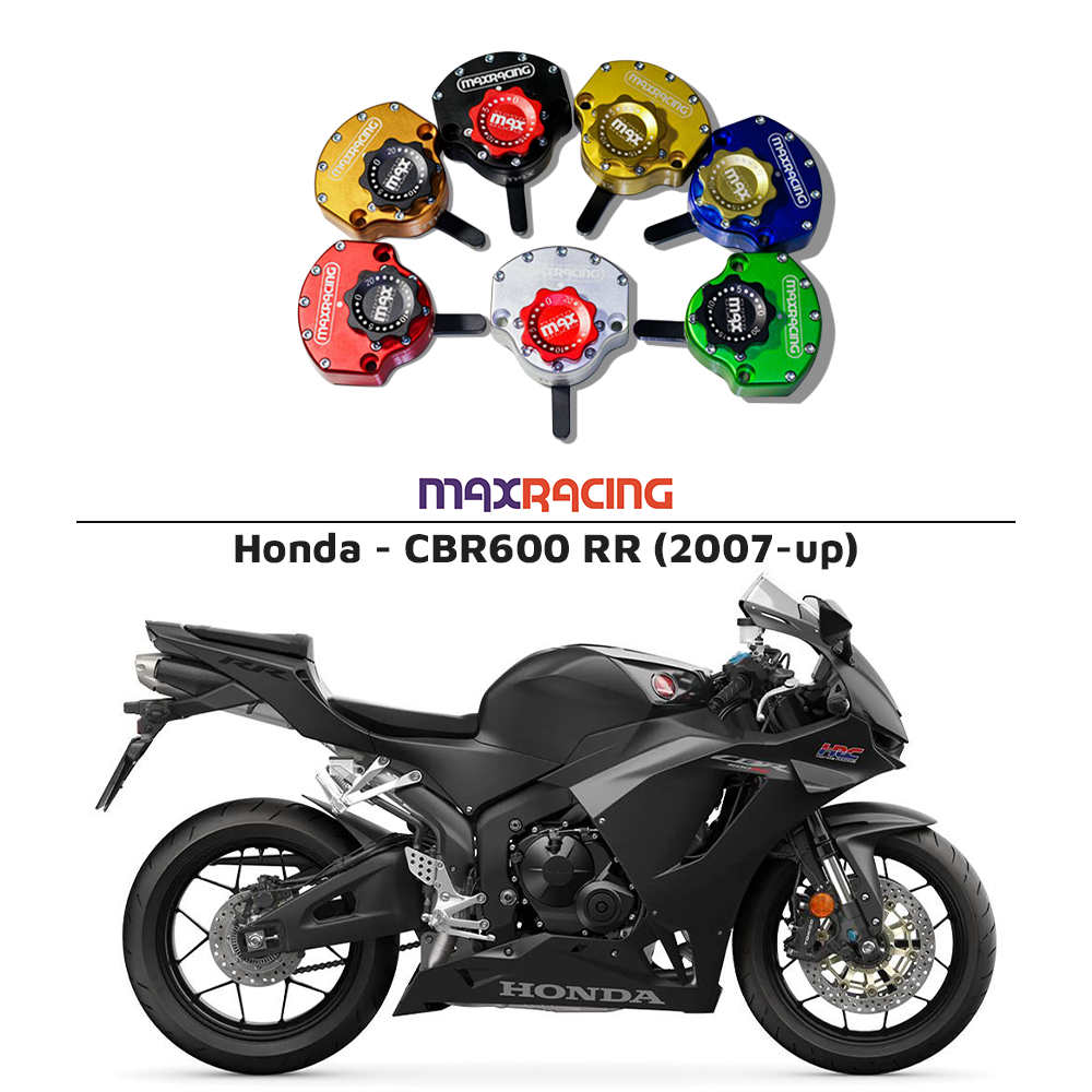 MaxRacing MAX20 Steering Damper - Honda - CBR600 RR (2007-up) Base Color: Black Regulator Color: Black