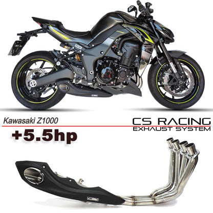 2010-on Kawasaki Z1000 / ZX1000 / 2010-19 Ninja 1000SX CS Racing Full Exhaust | Muffler + Headers + dB Killer (+5.5hp)