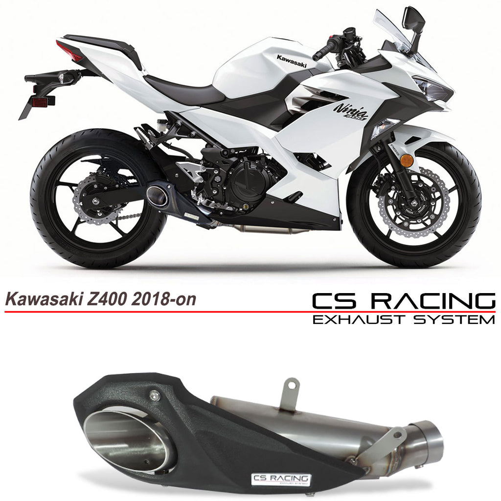 2018-23 Kawasaki Z400 / Ninja 400 / 500 CS Racing Slip-on Exhaust | Muffler  + dB Killer (mods required)