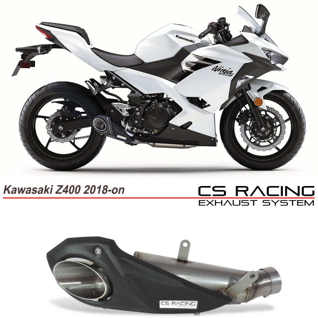 2018-23 Kawasaki Z400 / Ninja 400 CS Racing Slip-on Exhaust | Muffler + dB Killer (mods required) - CS Racing Exhaust