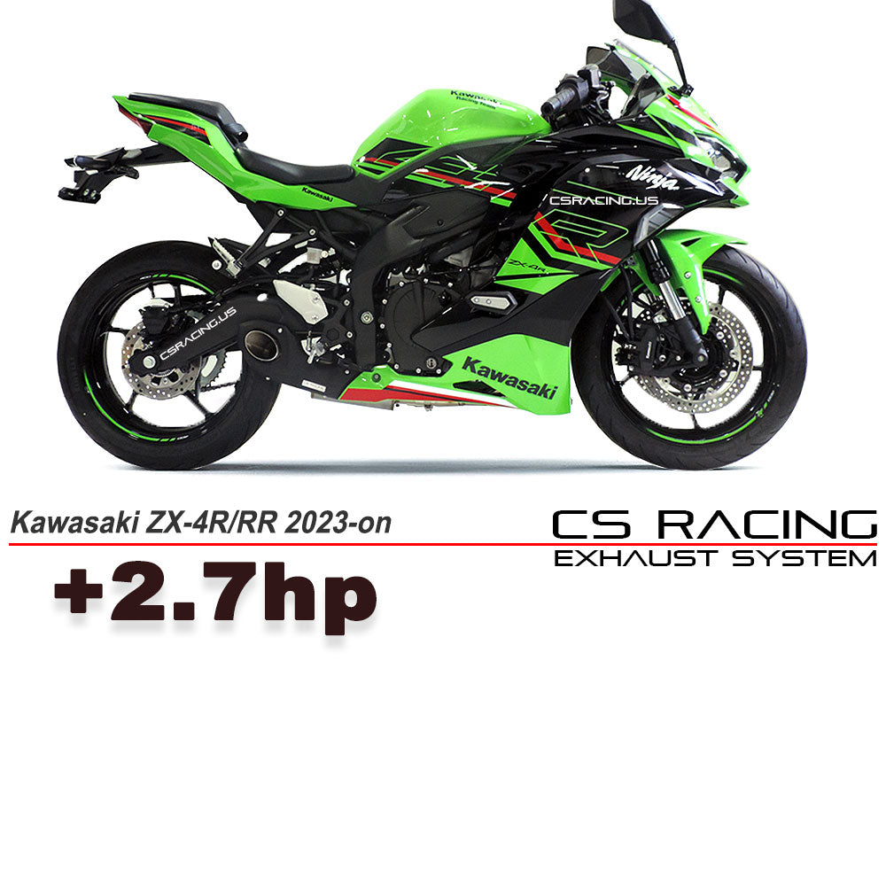 2023-up Kawasaki Ninja ZX-4R / RR CS Racing Full Exhaust | Muffler + dB Killer (+2.7hp) - CS Racing Exhaust