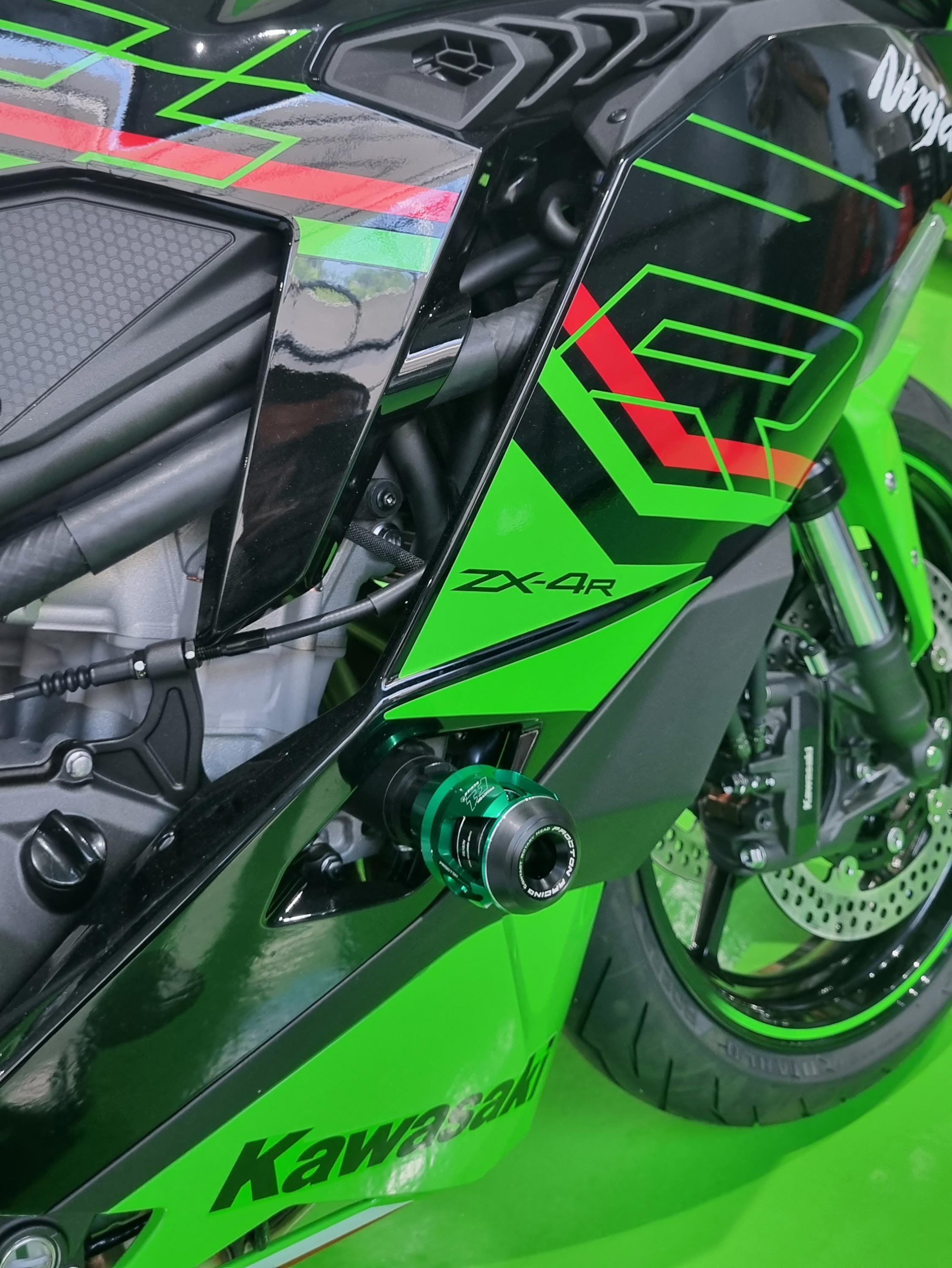 Kawasaki - ZX-4R / RR - Procton Racing Rotational Impact System – Frame Sliders F1
