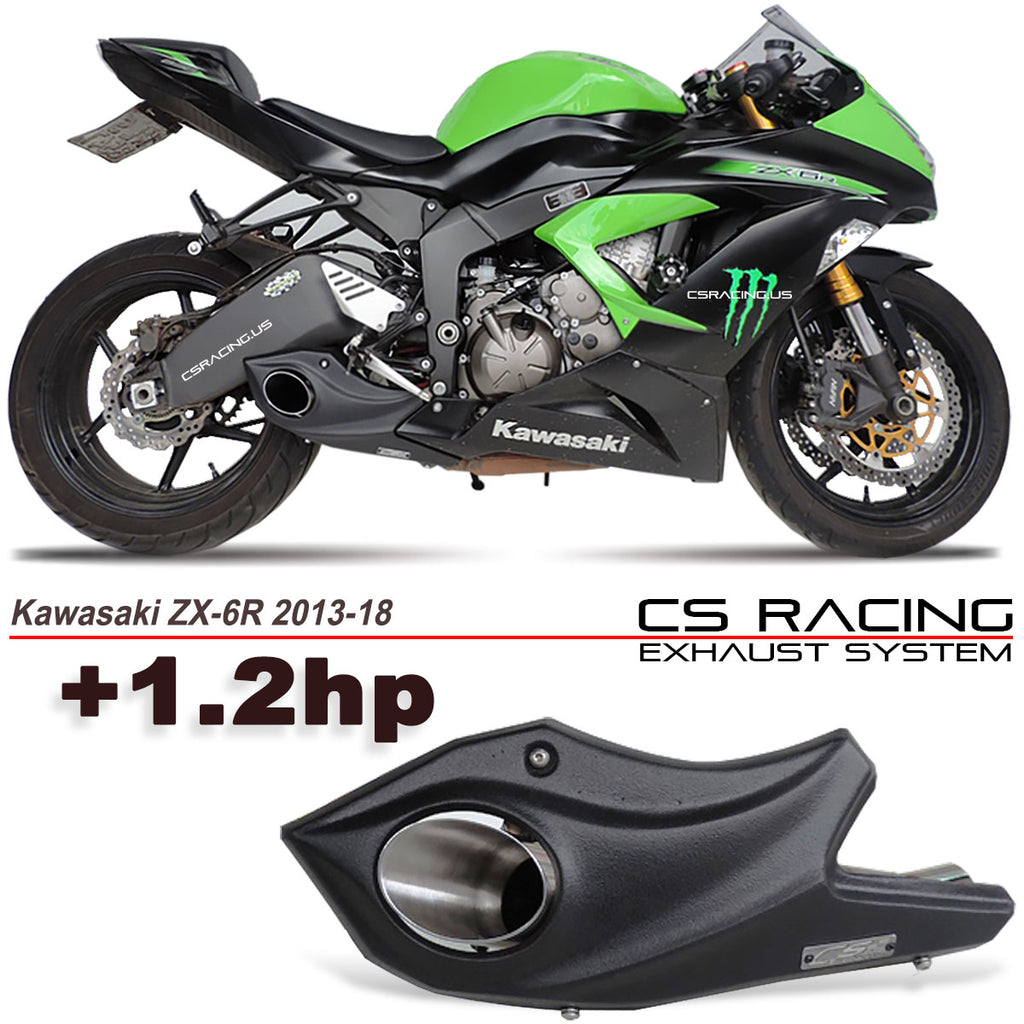 2013-18 Kawasaki Ninja ZX-6R 636 CS Racing Slip-on Exhaust | Muffler + dB  Killer (+1.2hp)