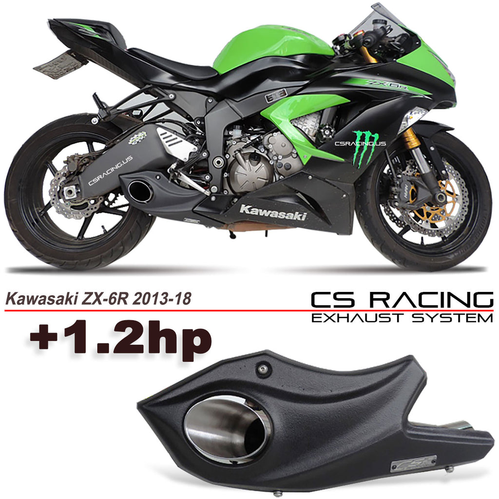 2013-18 Kawasaki Ninja ZX-6R 636 CS Racing Slip-on Exhaust | Muffler + dB Killer (+1.2hp) - CS Racing Exhaust