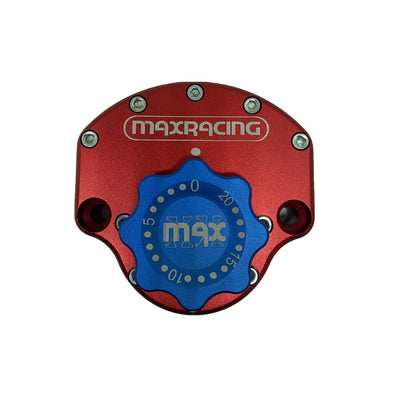 MaxRacing MAX20 Steering Damper - Suzuki - GSX-S 1000 A / F/ FA (2021 and Newer) Base Color: Red Regulator Color: Blue