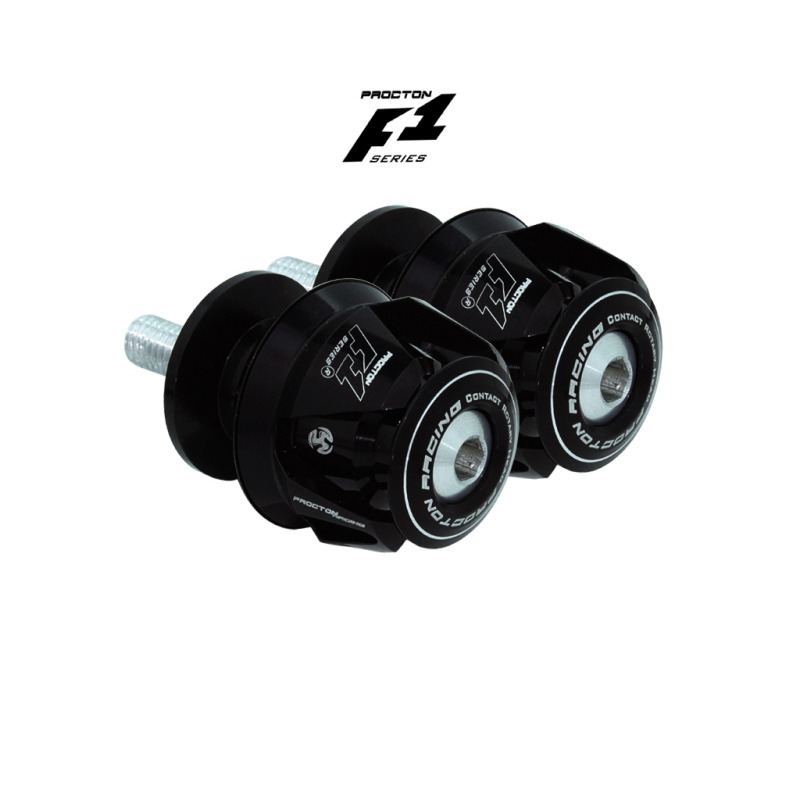 Procton F1 Swingarm Spools with Bracket - Honda - CB 650 R/F | CBR 650 R/F Color: Black