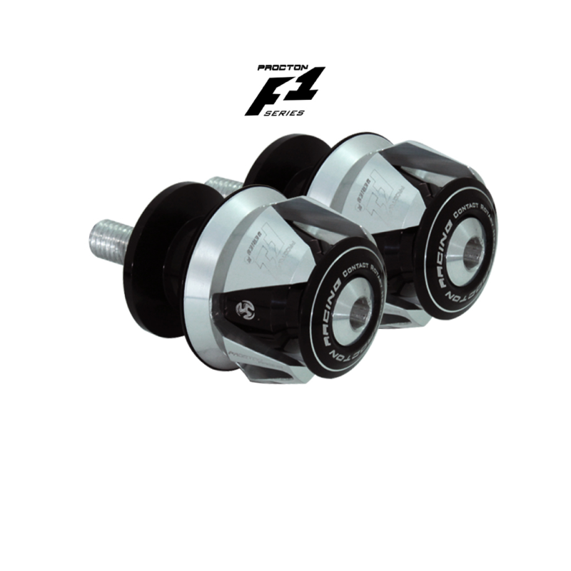 Procton F1 Swingarm Spools with Bracket - Honda - CB 650 R/F | CBR 650 R/F Color: Silver