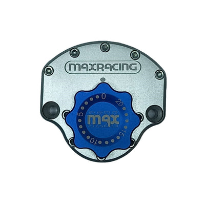 MaxRacing MAX20 Steering Damper - Suzuki - GSX-S 1000 A / F/ FA (2021 and Newer) Base Color: Silver Regulator Color: Blue