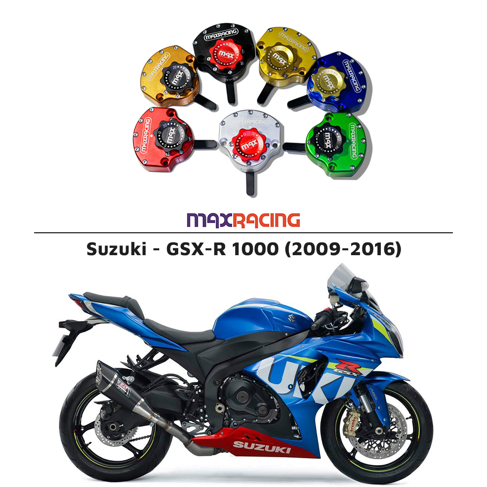 MaxRacing MAX20 Steering Damper - Suzuki - GSX-R 1000 (2009-2016) Base Color: Black Regulator Color: Black