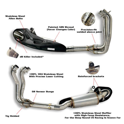 2009-16 Yamaha FZ6R | XJ6N XJ6F CS Racing Scarico Completo | Silenziatore + Collettori + dB Killer (+4.2hp)