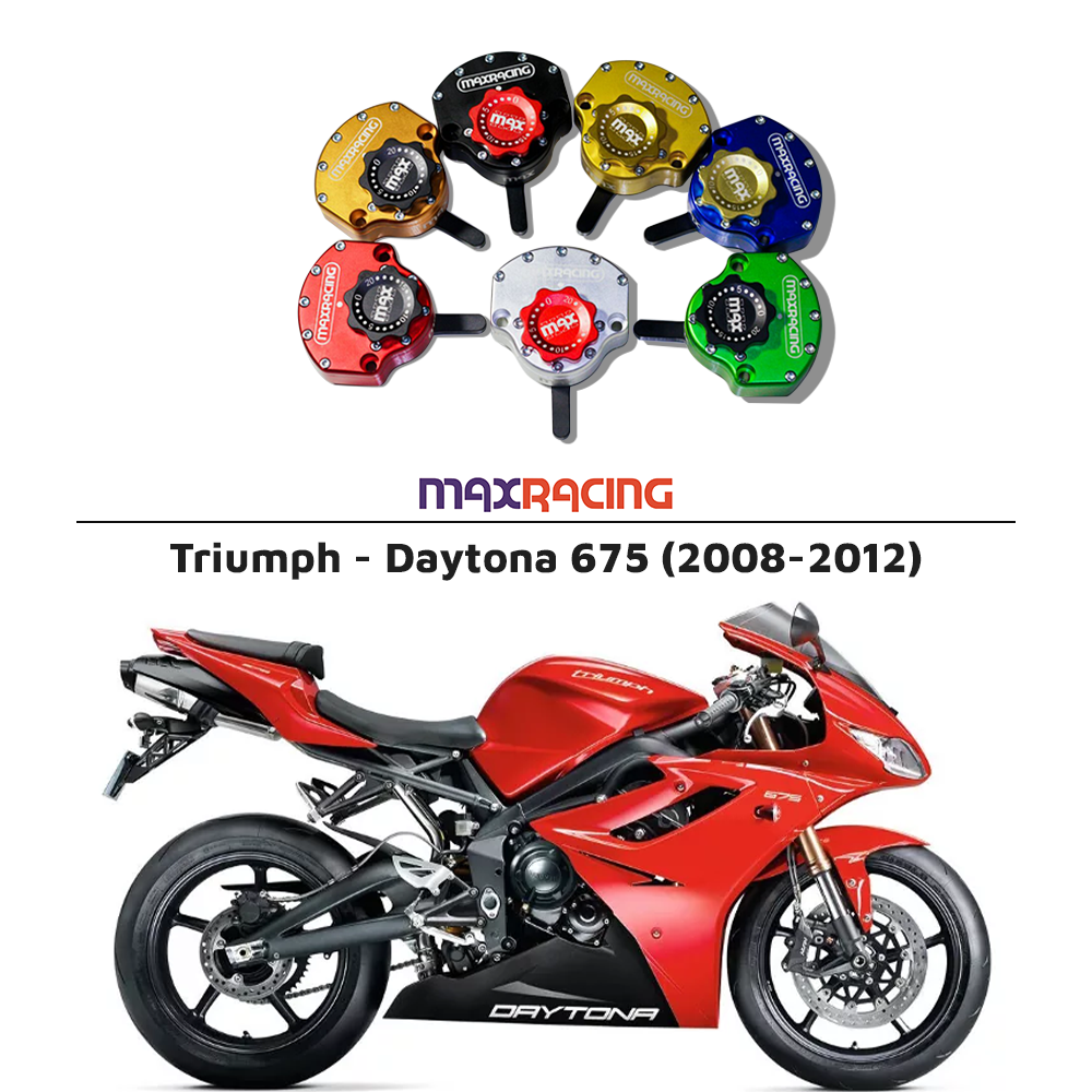 MaxRacing MAX20 Steering Damper - Triumph - Daytona 675 (2008-2012) Base Color: Black Regulator Color: Black