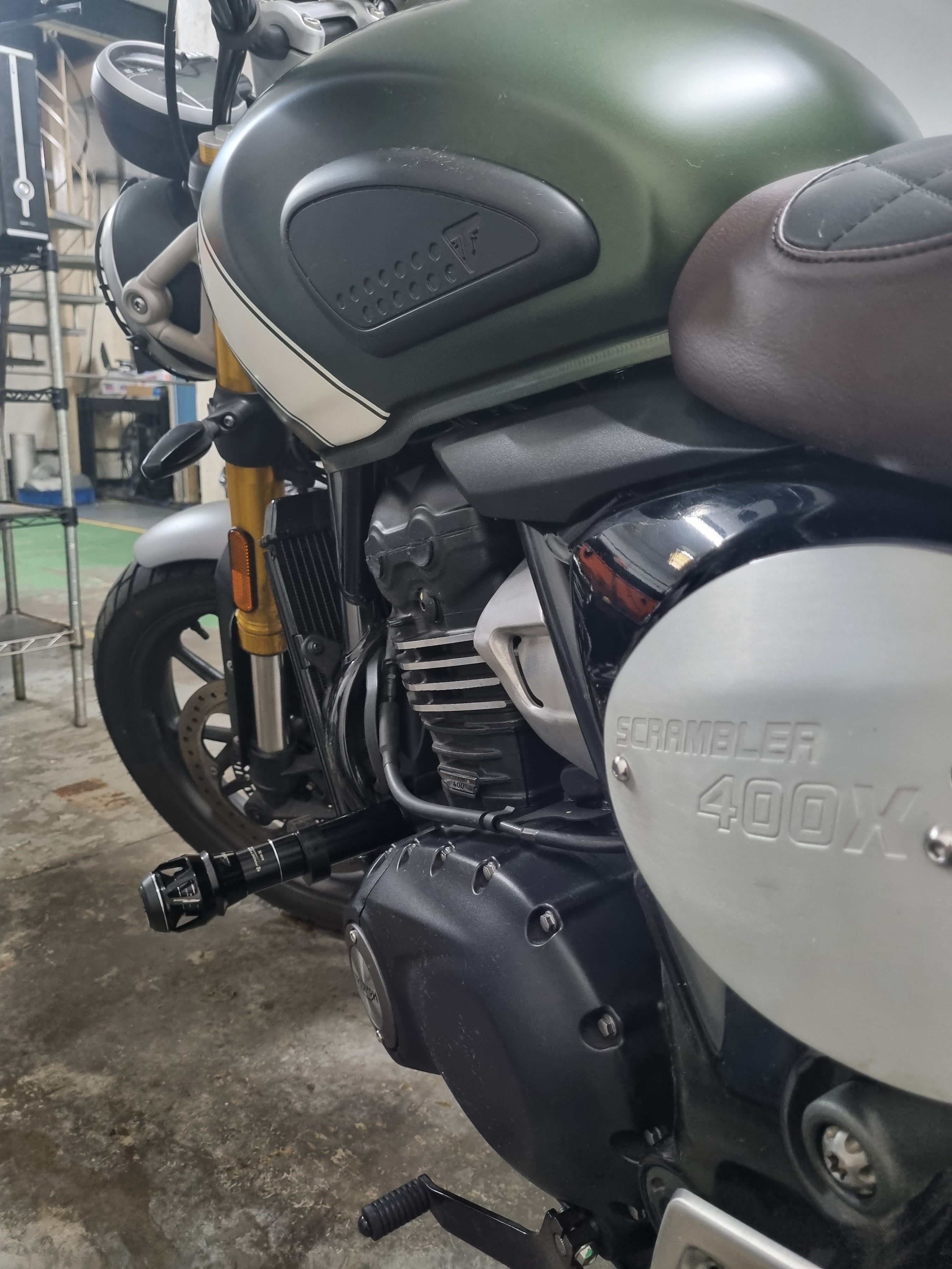 Triumph - Scrambler 400X / 400XC - Procton Racing Rotational Impact System – Frame Sliders F1