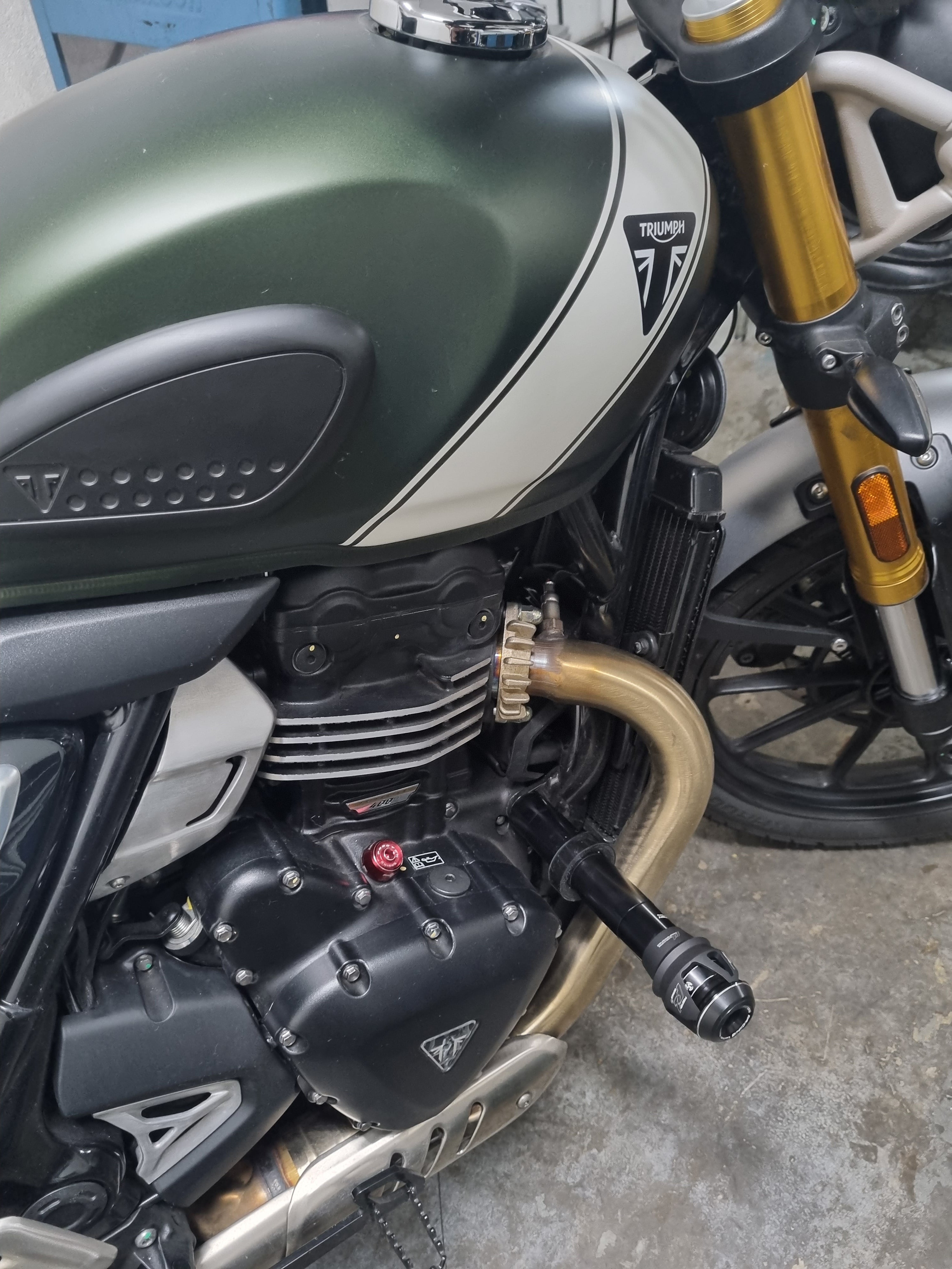 Triumph - Scrambler 400X / 400XC - Procton Racing Rotational Impact System – Frame Sliders F1
