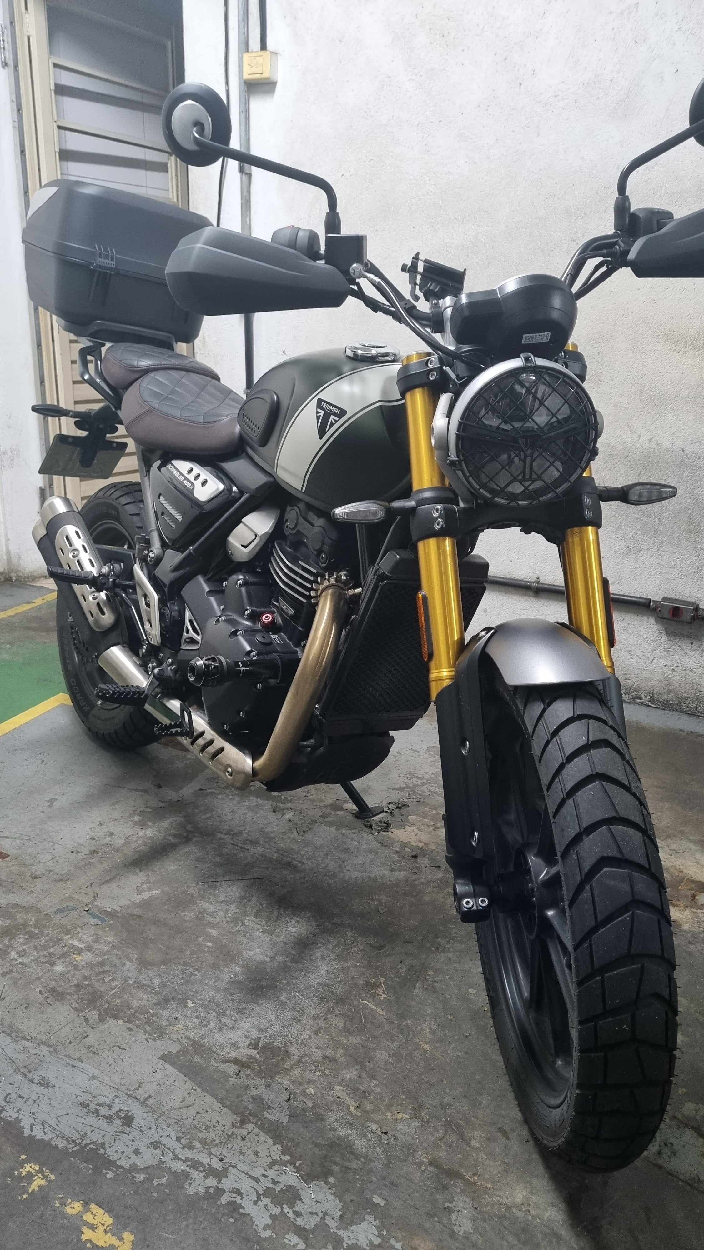 Triumph - Scrambler 400X / 400XC - Procton Racing Rotational Impact System – Frame Sliders F1