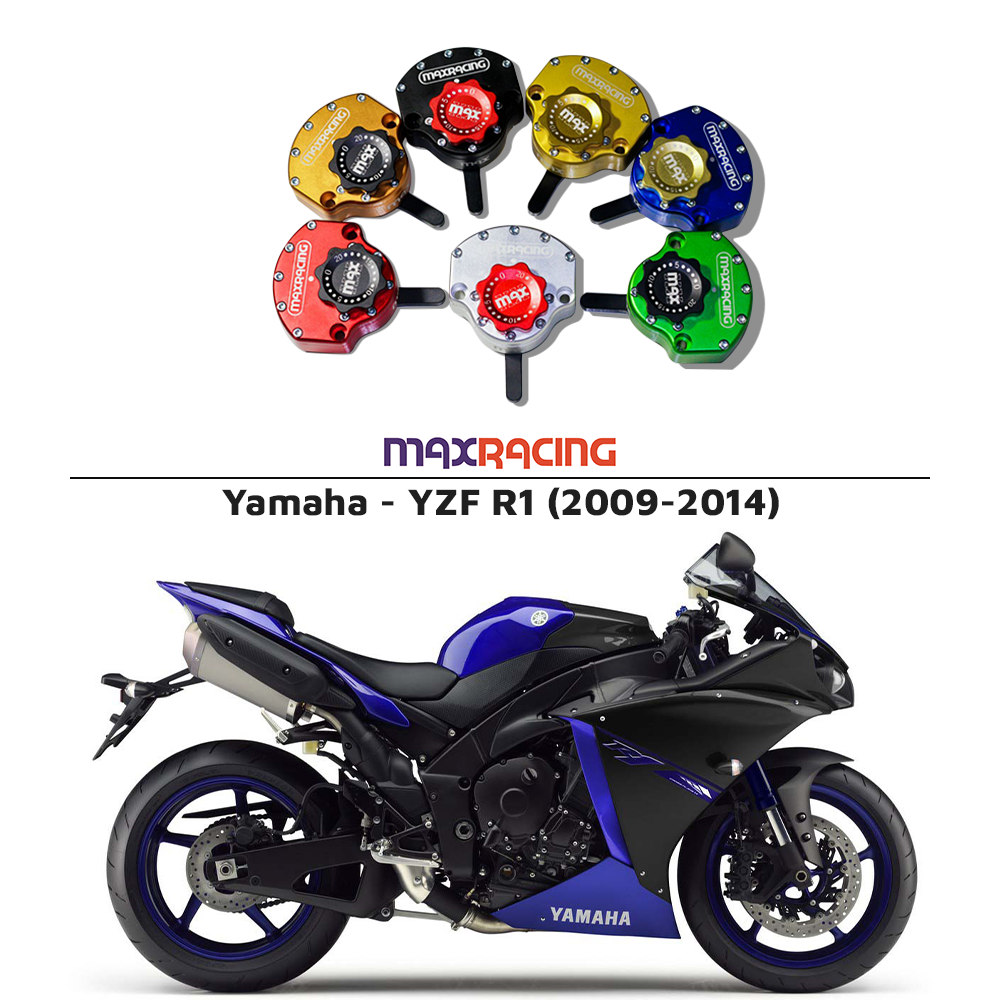 MaxRacing MAX20 Steering Damper - Yamaha - YZF R1 (2009-2014) Base Color: Black Regulator Color: Black