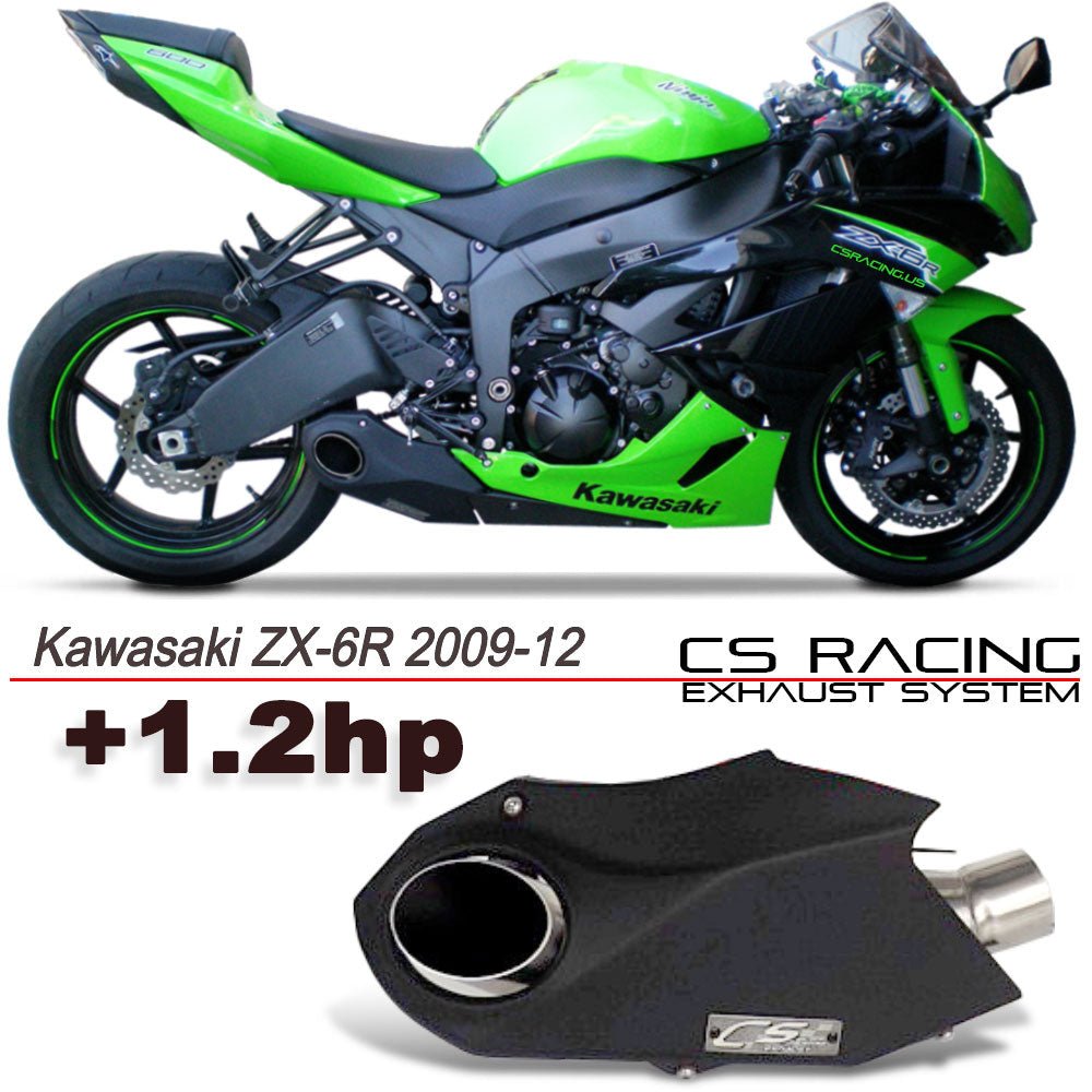 2009-12 Kawasaki Ninja ZX-6R CS Racing Slip-on Exhaust | Muffler + dB Killer (+1.2hp) - CS Racing Exhaust